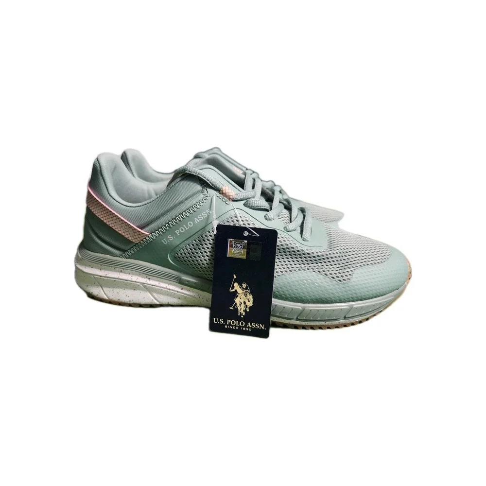 US Polo Assn. Green and Pink‎ Mesh Insole Athletic Shoes Women's Size 11 New